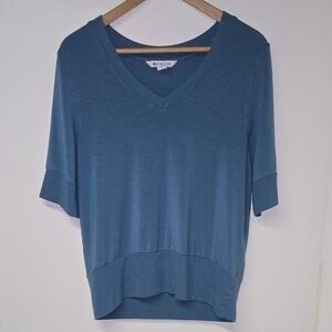 Athleta Teal V-Neck Women's Blouse